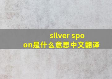 silver spoon是什么意思中文翻译